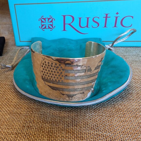 Rustic Rarity Silver Rustic Cuff | Jewelry | Rare American Map 776 Numbered Hammered Silver ...